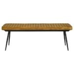 MISTY LEATHER UPHOLSTERED DINING BENCH ANTIQUE CAMEL - Image 3