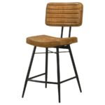 PARTRIDGE LEATHER COUNTER CHAIR ANTIQUE CAMEL (SET OF 2) - Image 5