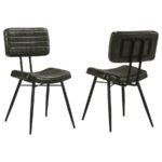 MISTY LEATHER UPHOLSTERED DINING CHAIR ESPRESSO (SET OF 2)