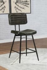 PARTRIDGE LEATHER COUNTER CHAIR ANTIQUE ESPRESSO (SET OF 2) - Image 2