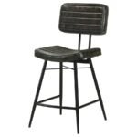 PARTRIDGE LEATHER COUNTER CHAIR ANTIQUE ESPRESSO (SET OF 2) - Image 5