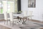 KERWIN 5-PIECE RECTANGULAR DINING TABLE SET WHITE AND CHROME