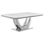 KERWIN 5-PIECE RECTANGULAR DINING TABLE SET WHITE AND CHROME - Image 3
