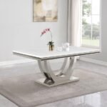 KERWIN RECTANGULAR 71-INCH STONE TOP DINING TABLE WHITE - Image 2
