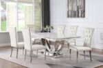 KERWIN RECTANGULAR 71-INCH STONE TOP DINING TABLE WHITE - Image 9