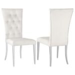 KERWIN VELVET UPHOLSTERED DINING SIDE CHAIR WHITE (SET OF 2)