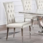 KERWIN VELVET UPHOLSTERED DINING SIDE CHAIR WHITE (SET OF 2) - Image 2