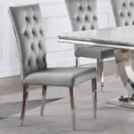 KERWIN VELVET UPHOLSTERED DINING SIDE CHAIR GREY (SET OF 2) - Image 2