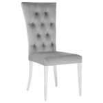 KERWIN VELVET UPHOLSTERED DINING SIDE CHAIR GREY (SET OF 2) - Image 3