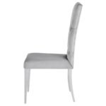 KERWIN VELVET UPHOLSTERED DINING SIDE CHAIR GREY (SET OF 2) - Image 6