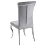 CARONE 5-PIECE 81-INCH RECTANGULAR WHITE GLASS DINING SET GREY - Image 6