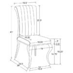 CARONE 5-PIECE 81-INCH RECTANGULAR WHITE GLASS DINING SET BLACK - Image 9