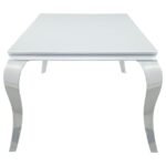 CARONE RECTANGULAR 81-INCH GLASS TOP DINING TABLE WHITE - Image 4