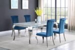 CARONE RECTANGULAR 81-INCH GLASS TOP DINING TABLE WHITE - Image 8