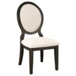 TWYLA 5-PIECE 60-INCH ROUND WOOD DINING TABLE SET DARK COCOA - Image 5