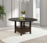 TWYLA 60-INCH ROUND DINING TABLE WITH DRAWER DARK COCOA - Image 2
