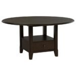 TWYLA 60-INCH ROUND DINING TABLE WITH DRAWER DARK COCOA