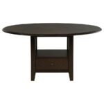 TWYLA 60-INCH ROUND DINING TABLE WITH DRAWER DARK COCOA - Image 3