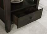 TWYLA 60-INCH ROUND DINING TABLE WITH DRAWER DARK COCOA - Image 5