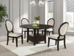 TWYLA 60-INCH ROUND DINING TABLE WITH DRAWER DARK COCOA - Image 8