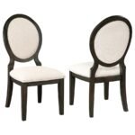 TWYLA OVAL BACK DINING SIDE CHAIR DARK COCOA (SET OF 2)