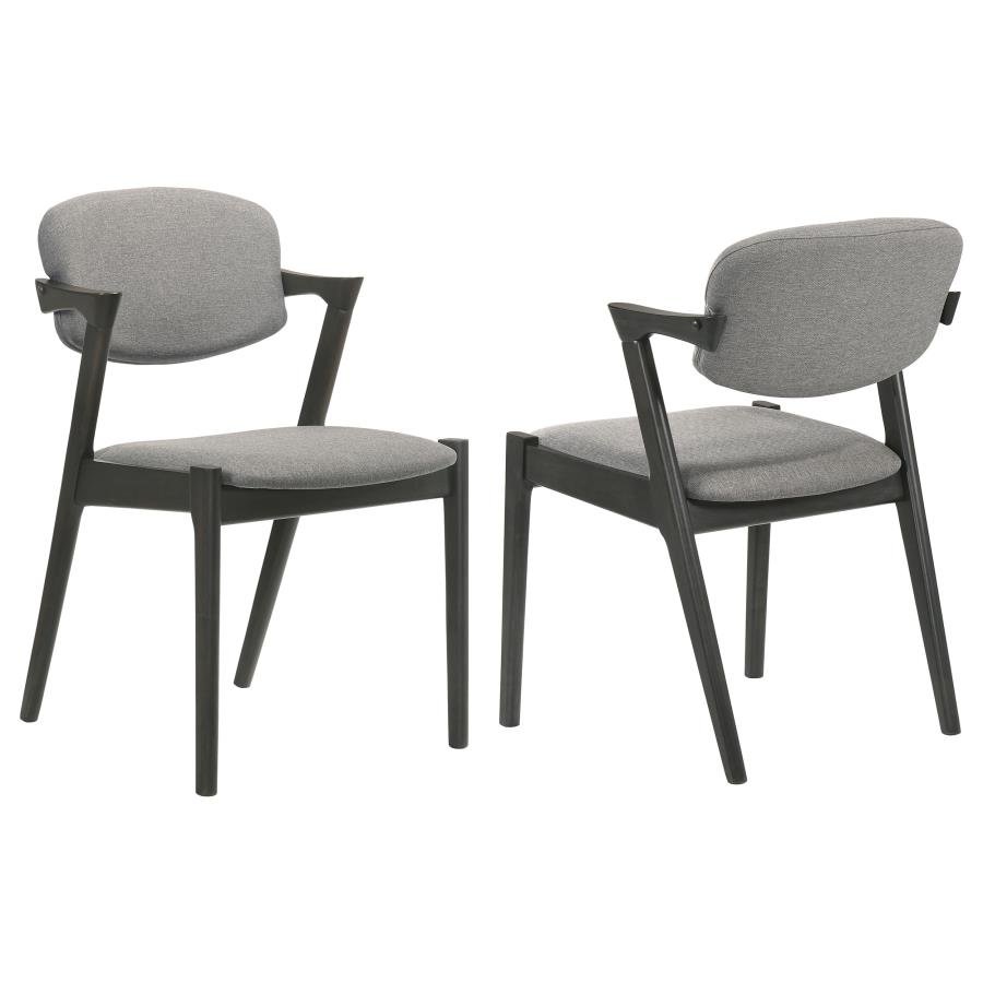 115112_001x900.jpg STEVIE PADDED WOOD DINING ARM CHAIR BLACK (SET OF 2) - Image 1