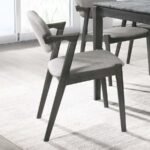 STEVIE PADDED WOOD DINING ARM CHAIR BLACK (SET OF 2) - Image 2