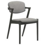 STEVIE PADDED WOOD DINING ARM CHAIR BLACK (SET OF 2) - Image 3