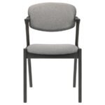 STEVIE PADDED WOOD DINING ARM CHAIR BLACK (SET OF 2) - Image 4