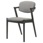 STEVIE PADDED WOOD DINING ARM CHAIR BLACK (SET OF 2) - Image 5