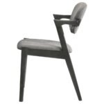 STEVIE PADDED WOOD DINING ARM CHAIR BLACK (SET OF 2) - Image 6