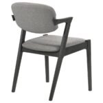 STEVIE PADDED WOOD DINING ARM CHAIR BLACK (SET OF 2) - Image 8