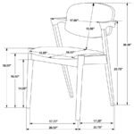 STEVIE PADDED WOOD DINING ARM CHAIR BLACK (SET OF 2) - Image 13