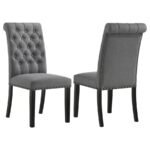 ALANA FABRIC UPHOLSTERED DINING SIDE CHAIR GREY (SET OF 2)