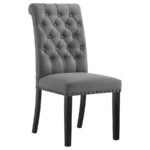 ALANA FABRIC UPHOLSTERED DINING SIDE CHAIR GREY (SET OF 2) - Image 3