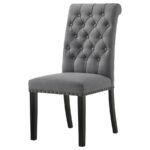 ALANA FABRIC UPHOLSTERED DINING SIDE CHAIR GREY (SET OF 2) - Image 5