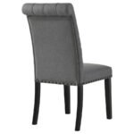 ALANA FABRIC UPHOLSTERED DINING SIDE CHAIR GREY (SET OF 2) - Image 8