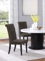 ALANA VELVET UPHOLSTERED DINING SIDE CHAIR BROWN (SET OF 2) - Image 2