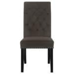 ALANA VELVET UPHOLSTERED DINING SIDE CHAIR BROWN (SET OF 2) - Image 4
