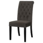 ALANA VELVET UPHOLSTERED DINING SIDE CHAIR BROWN (SET OF 2) - Image 5