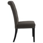 ALANA VELVET UPHOLSTERED DINING SIDE CHAIR BROWN (SET OF 2) - Image 9