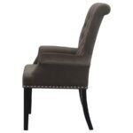 ALANA VELVET UPHOLSTERED DINING ARM CHAIR BROWN - Image 5