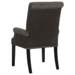 ALANA VELVET UPHOLSTERED DINING ARM CHAIR BROWN - Image 6