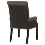 ALANA VELVET UPHOLSTERED DINING ARM CHAIR BROWN - Image 7