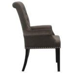 ALANA VELVET UPHOLSTERED DINING ARM CHAIR BROWN - Image 8