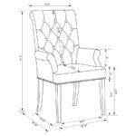 ALANA VELVET UPHOLSTERED DINING ARM CHAIR BROWN - Image 12