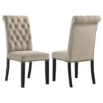 ALANA VELVET UPHOLSTERED DINING SIDE CHAIR SAND (SET OF 2)
