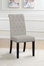 ALANA VELVET UPHOLSTERED DINING SIDE CHAIR SAND (SET OF 2) - Image 2