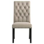 ALANA VELVET UPHOLSTERED DINING SIDE CHAIR SAND (SET OF 2) - Image 4