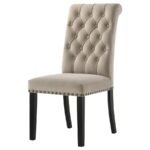 ALANA VELVET UPHOLSTERED DINING SIDE CHAIR SAND (SET OF 2) - Image 5